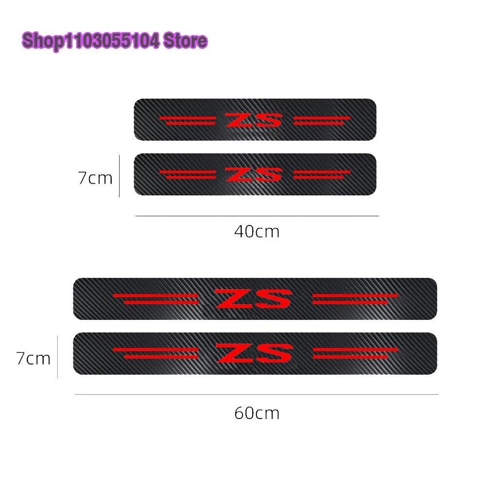 

4pcs Carbon Fiber Car Door Sill Sticker For Morris Garages MG ZS HS GT Auto Accessories