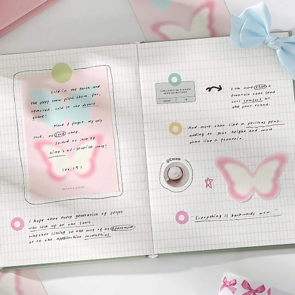 80 Blatt Rainbow Rhythm Koreanischer Stil Minimalistisches Notizbuch mit dekorativem Hintergrundpapier kompatibel mit M5-Innenseiten