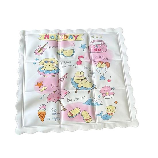 Summer Cooling Seat Cushion, Cartoon Animal Print Ice Gel Pad, Foldable Waterproof Cooling Mat for Car Seat, Office Chair B