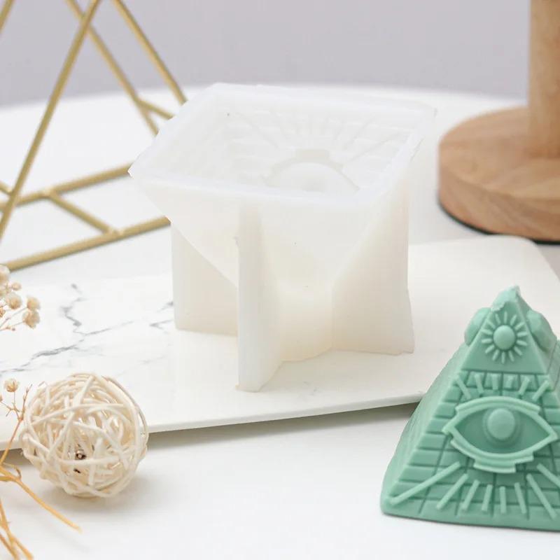 Pyramid silicone Mold DIY Pyramid Candle crafts Gypsum resin cement mold Handmade soap cake baking tools Family gifts