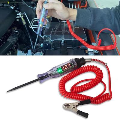 1 STÜCK Auto-LED-Digital-Testschaltungstester, induktiver DC 3 V/6 V/12 V-Teststift mit 70,8 Zoll einziehbarem Federdraht, zur Überprüfung von Auto-, LKW- und Motorrad