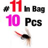 MNFT 10Pcs Various Dry Fly Fishing Lure Trout Salmon Dry Flies Fish Hook Size #6 #10 #12 Nymph Mosquito Lures Fishing Tackle