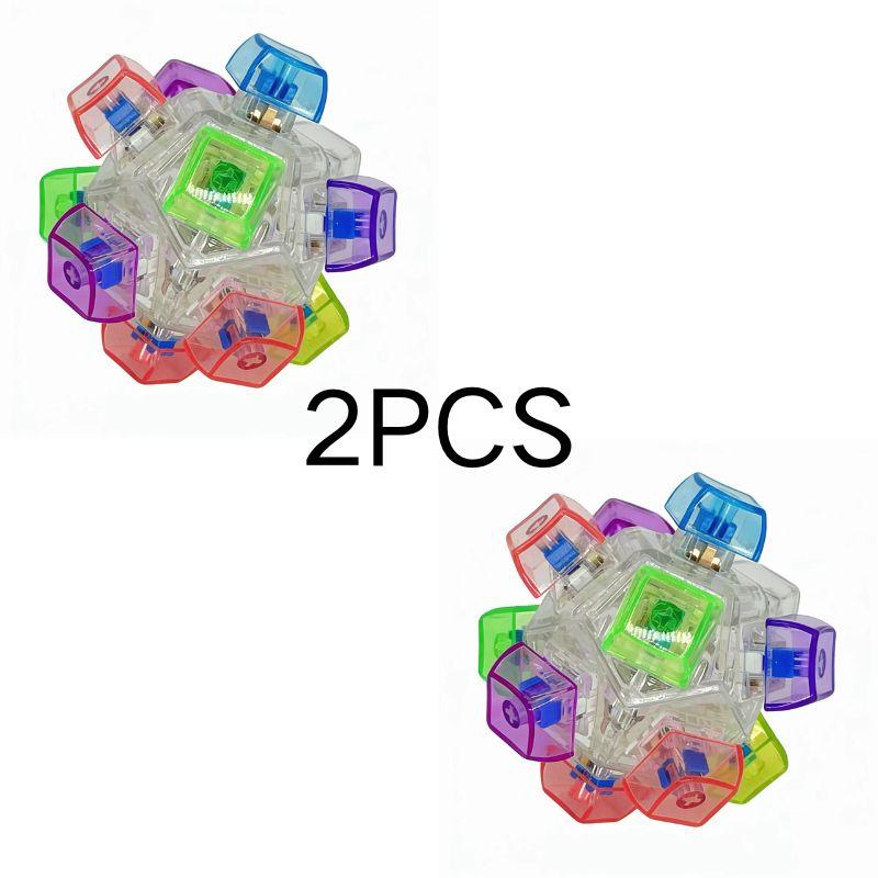 Led Light-Up Keychain Keyboard Clickable Button Fidget Toy For Stress Anxiety Relief Portable Desk Accessory Office Decor Gift