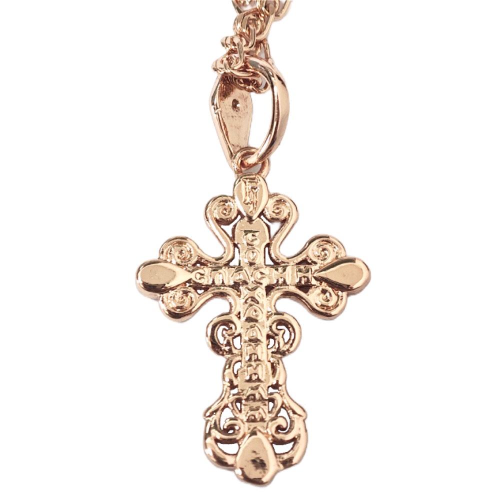 Hollow Cross Jesus Pendant Rose Gold Color Necklace Women's Color-preserving Jewelry