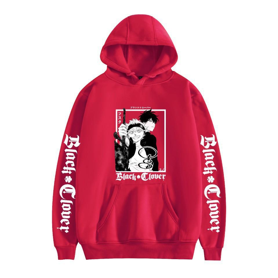 Felpa con cappuccio e stampa anime Black Clover Maglione in pile Felpa con cappuccio anime