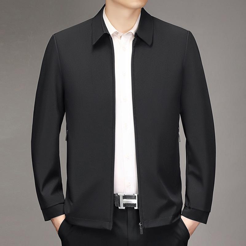 Men's 2026 Spring Short Lapel Jacket - Dad Style Business Casual Shirt