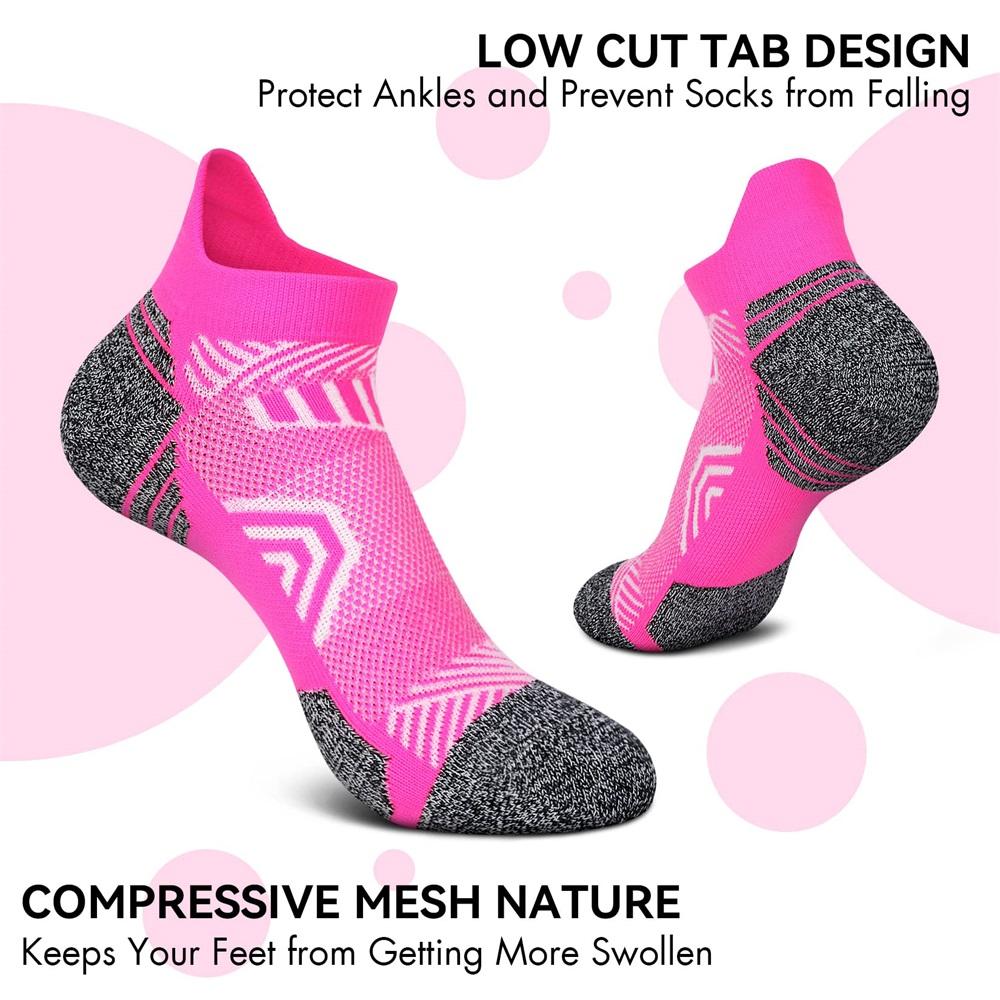 Knöchelsocken für Damen 5 Paar Sportlich Gepolstert Laufsocken Niedrig Geschnitten Damen