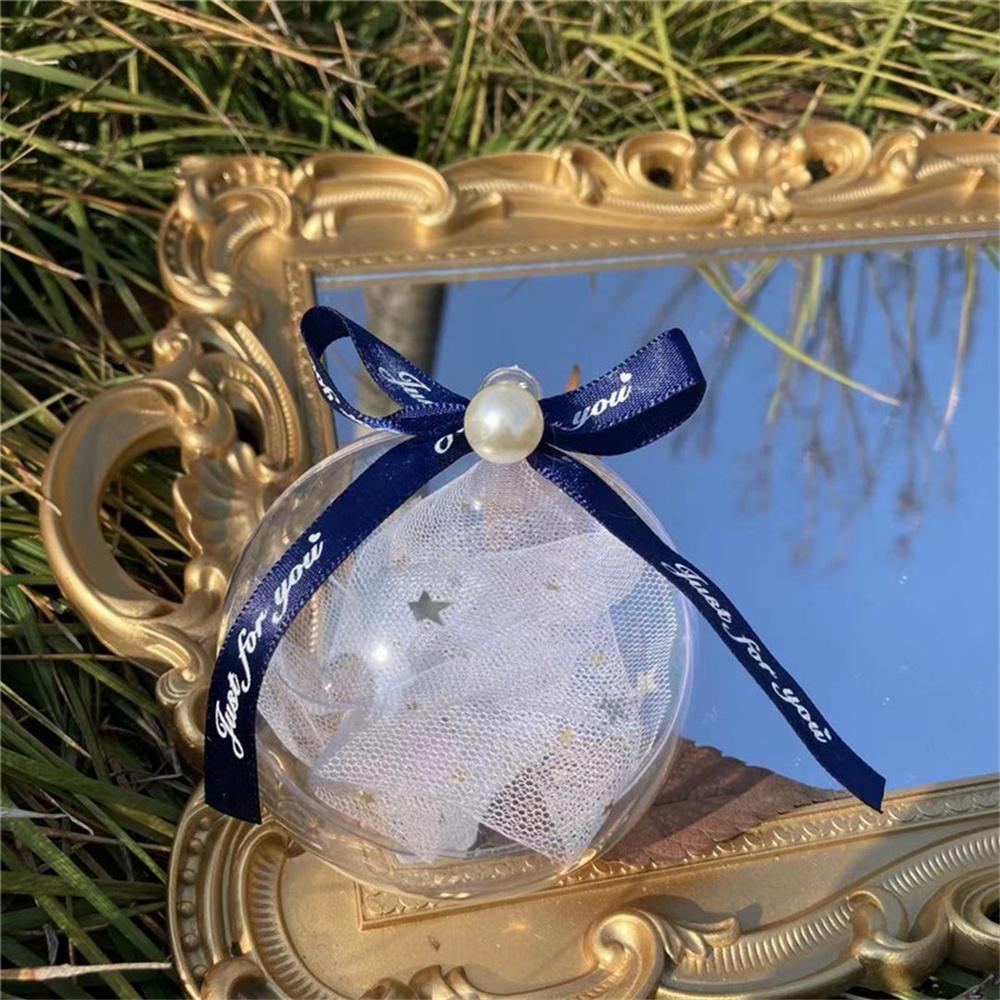 

6-12CM Christmas Transparent Ball Plastic Fillable Bauble Xmas Tree Hanging Ornaments Decoration for Home Wedding Party Gift Box синий