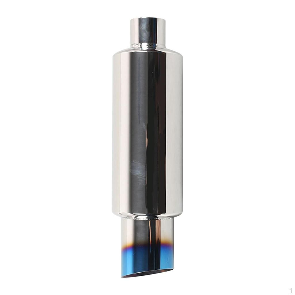 Exhaust Mufflers, 2" Inlet 3" Outlet 14.6" Overall Length, Stainless Steel Polished Resonator