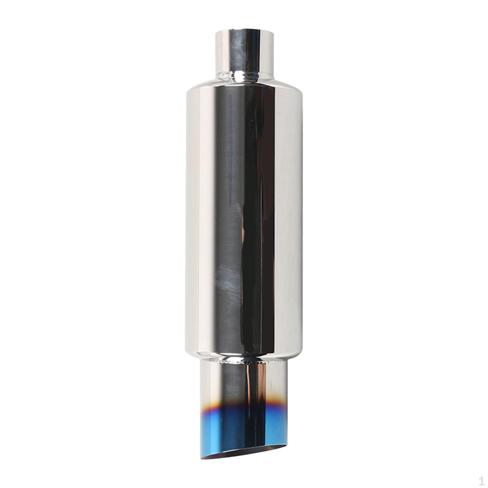 

Exhaust Mufflers, 2 Inlet 3 Outlet 14.6 Overall Length, Stainless Steel Polished Resonator