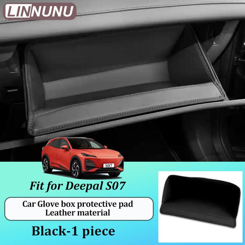 

LINNUNU Front passenger glove box Leather protective pad cover for CHANGAN DEEPAL S07 S07 SL03 accessories Interior Artificial leather