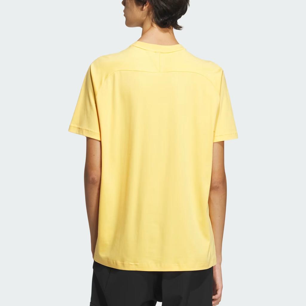 adidas Solid Color Crew Neck Casual Pullover Short Sleeve T-Shirt Men Tops Yellow IT3939