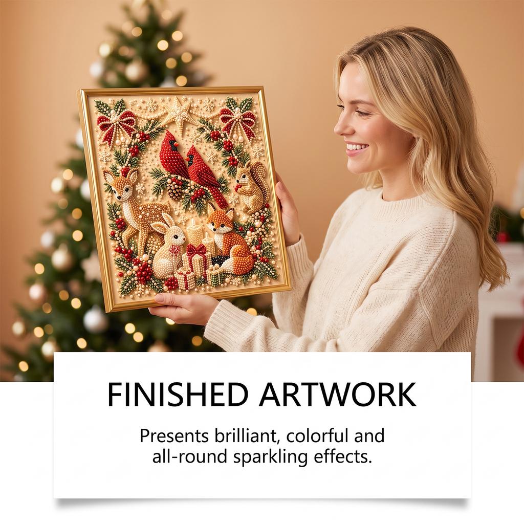 Christmas Pearl Art DIY Kit Winter Church Snow Scene