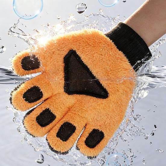 Car Wash Gloves Super Absorbent Double Side Five Finger Mitten Soft Coral Velvet No Scratch Cleaning Glove for Car And Home Cleaning