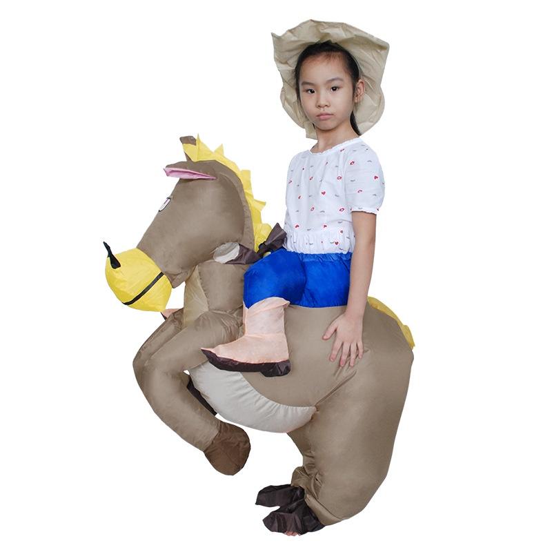 Adult Inflatable Kids Horse  Jockey Costume Fancy Dress Outfit Races Night Stag
