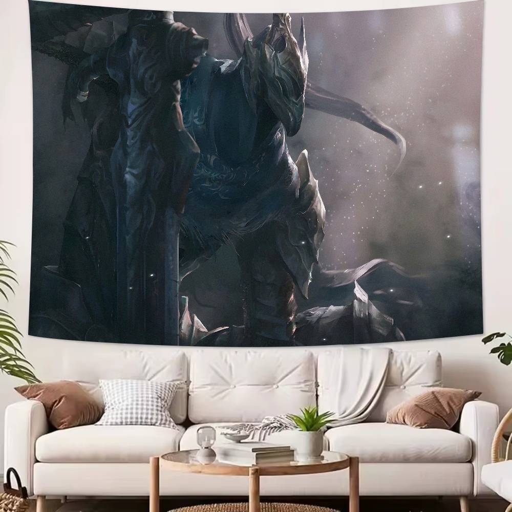 TOP Soul Like Action Game Cool Soul Dark AArtoriasS Knight the AAbysswalkerS Large Tapestry Wall Rugs Dorm Art Home Decor Wall