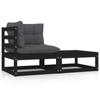 Day and Night - Day and Night 2-piece Garden Furniture Set with Black Pine Wood Cushions