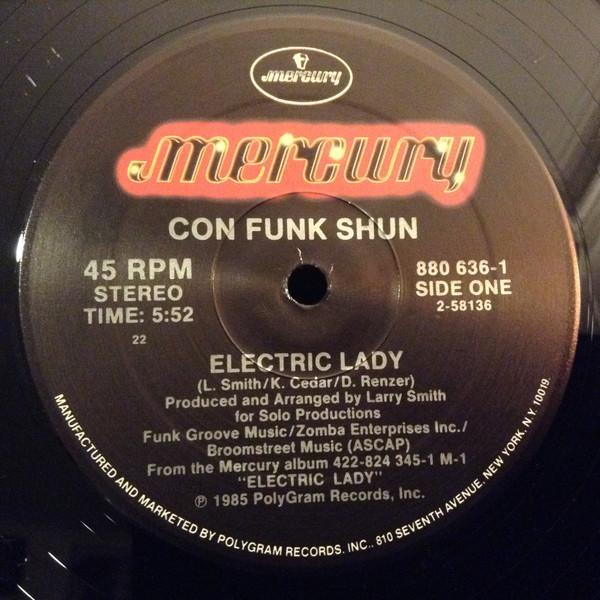 12-дюймовая пластинка CON FUNK SHUN Electric Lady 8806361 Mercury 1985 США Танцевальная Электроника Б/у