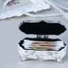 Jewelry Box Innovative European Vintage Princess Small Silver Plated Glazed Jewelry Storage Box Cotton Swab Toothpick