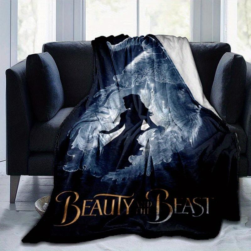 

1 шт. Плед с принтом «Красавица и Чудовище» - Мягкий, всесезонный плед для офиса, | Персонализированный подарок с очаровательным мультяшным дизайном 80cmx120cm(31inx47in)