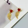 Douyin Same Fashion Personality Temperament Stud Earrings With Diamonds Irregular Wings Earrings Women'S Earrings