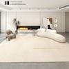 Modern Creamy Minimalist Area Rug Living Room Bedroom Soft Plush Loop Pile Non-Slip Floor Mat Easy Care