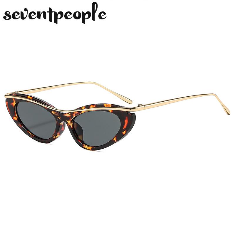Sexy Cat Eye Punk Sunglasses Women  Luxury Brand Fashion Metal Small Frame Sun Glasses For Ladies Trendy Cateye Shades UV400