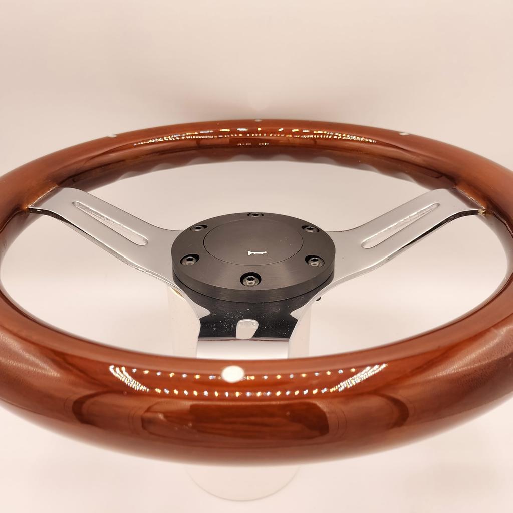 290mm Small Diameter Steering 29mm for Classic Miniature Kei Aftermarket Steering Wheel Wheel, Wood, Diameter, 29, Cars, Cars, (Silver Pierced)