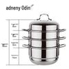 Adneny AO-59 28cm 4-Lagen Edelstahl Dampfgarer