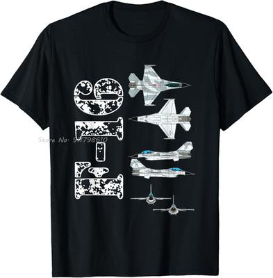 F16 Straaljager Gevechtsvliegtuig Blauwdruk Ontwerp Katoenen T-shirt Casual Oversized T-shirt Zomer Unisex Tops T-shirts Herenkleding