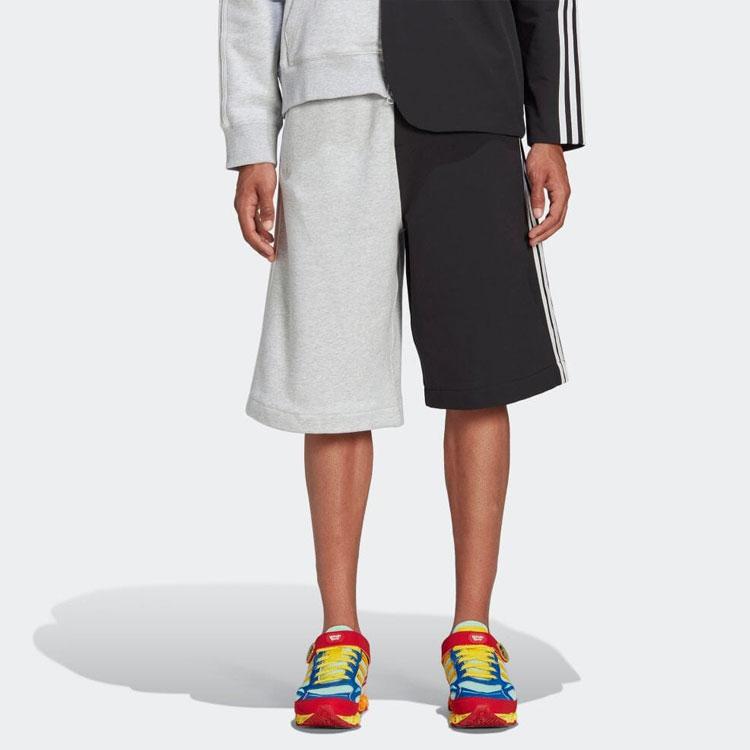 Adidas Originals Kerwin Frost Collaboration Elastic Waist Straight Shorts Men Bottoms Light-Heather-Gray Black H59927