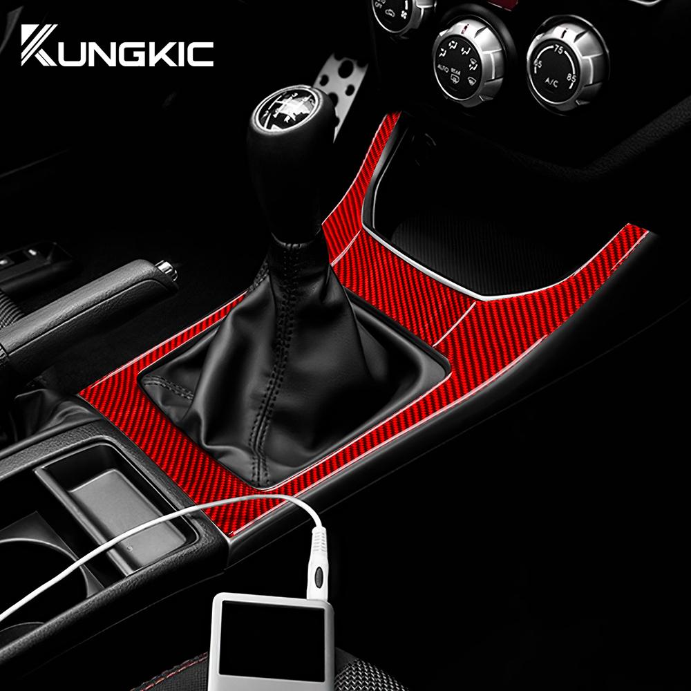 Real Soft Carbon Fiber Sticker For Subaru Impreza 2009 2010 2011 Manual Car Gear Shifter Console Panel Interior Accessories
