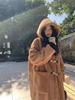 Women's Longhorn Button Lamb Wool Coat - 2023 Autumn/Winter, College Style, Warm, Hooded