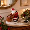 Resin Storage Figurine with Christmas Gift Bag Tray for Holiday Home Decor