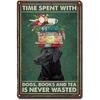 Easily Distracted by dogs and books Metal Tin Signs Posters Plate Wall Decor for Bars Man Cave Cafe Clubs Retro Posters Plaque