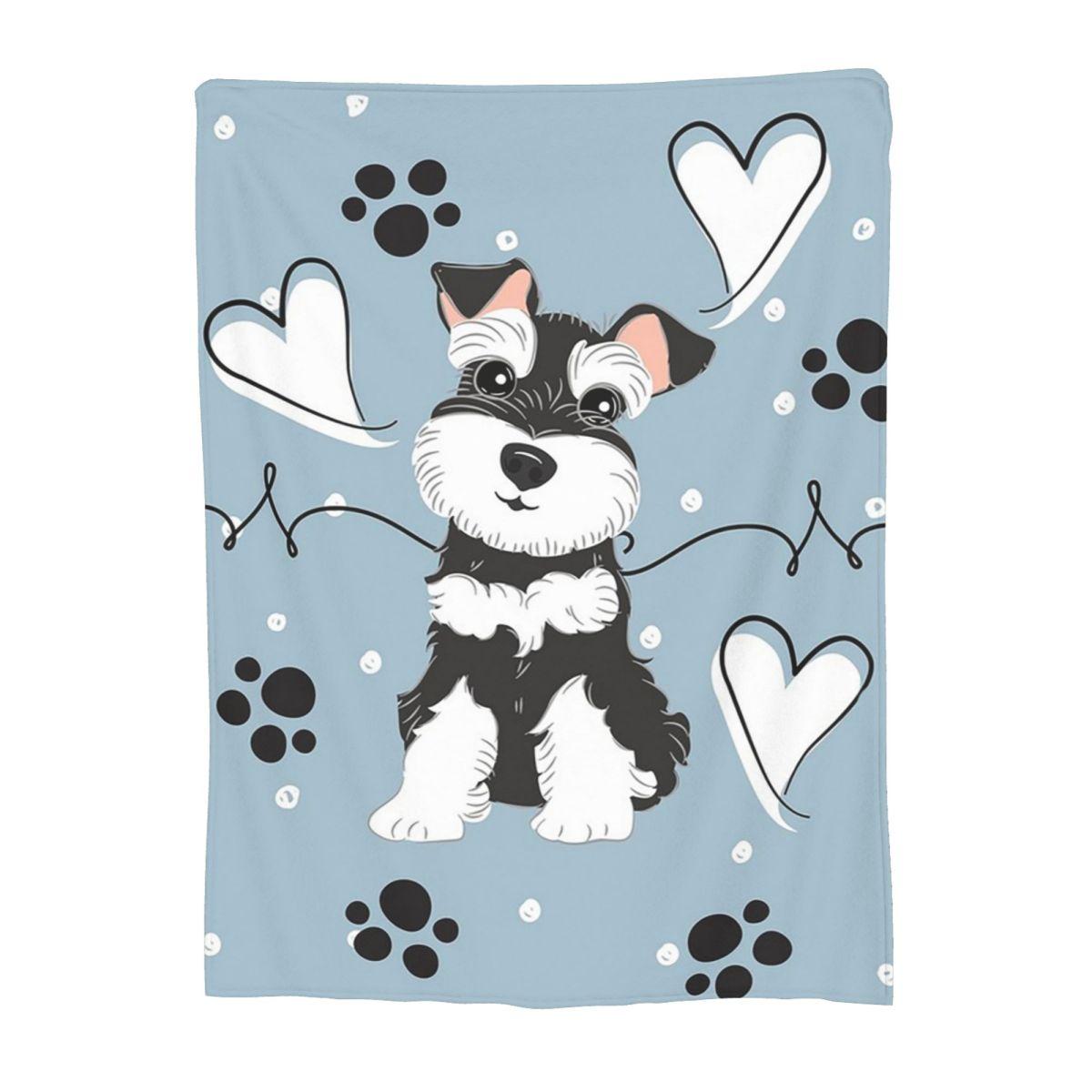 

A Cute Featuring Schnauzers Blankets Fleece Throw Blanket Super Soft Throw Blankets for Couch Bedding Throws Bedspread Quilt 80x120cm