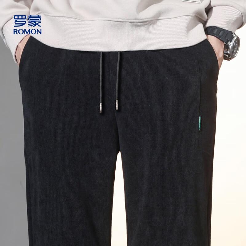 ROMON Men's Corduroy Straight-Leg Casual Pants