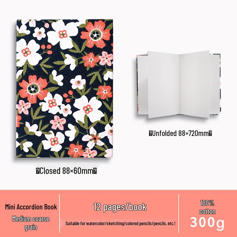 Portable Cotton Watercolor Accordion Planner - 300g Fabric for Travel & Student Paintings