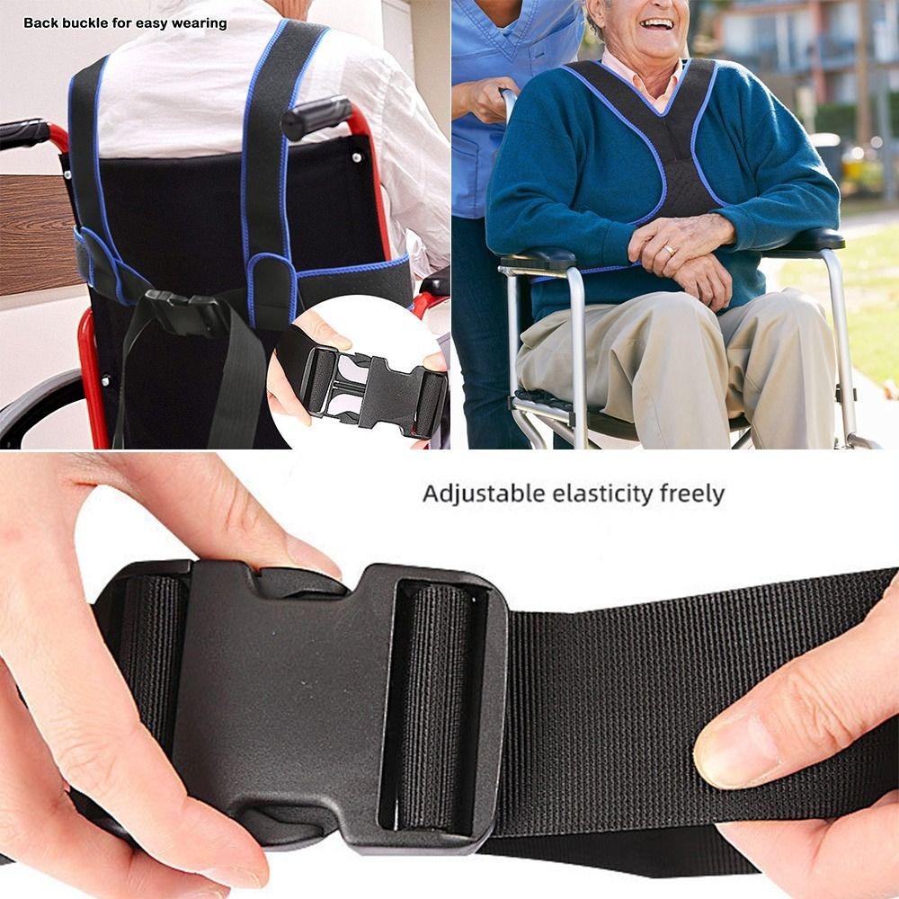 Ceinture de siège de fauteuil roulant réglable Harnais de sécurité de fixation respirant Accessoires pour fauteuil roulant