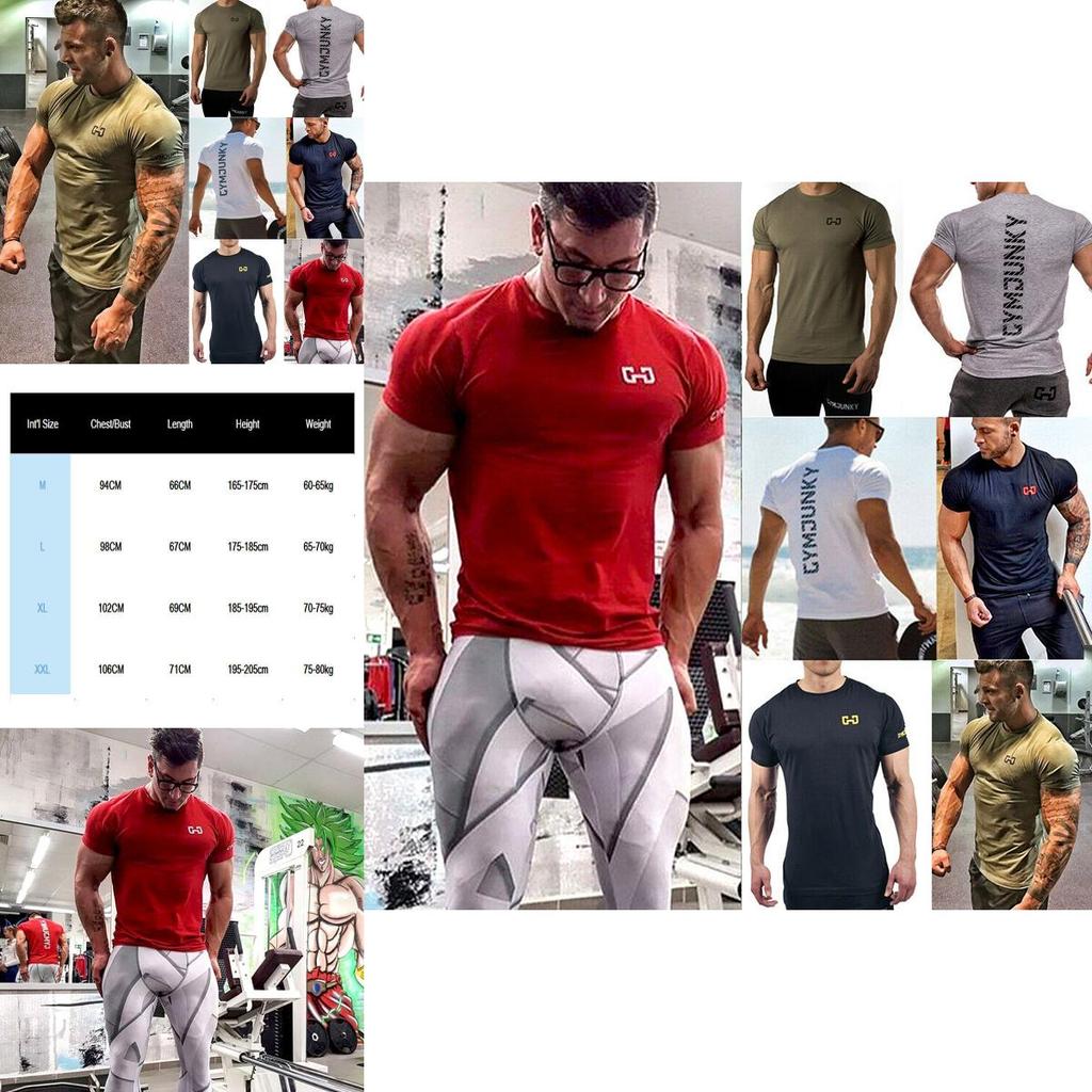 Luxurious Men Gym Bodybuilding Tank Top Muscle Short Sleeve Casual Tee Shirt