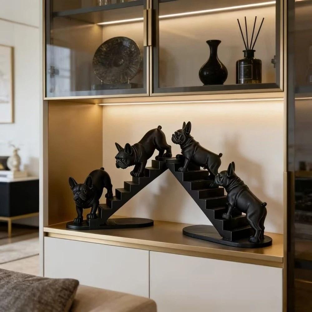 3D Printed French Bulldog Statues Nordic Style Creative Decorative Bulldog Ornaments Funny Canine Statues Crafts Desktop Use