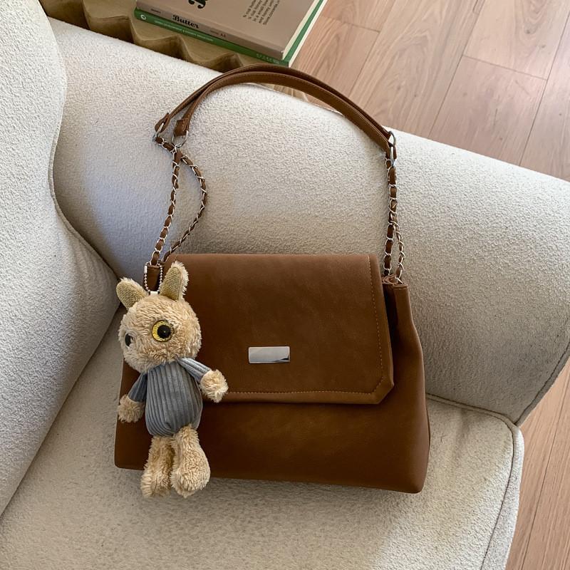 Übergroße Tote Bag aus PU-Material für Damen mit Kettenriemen und Handytasche für den täglichen Gebrauch