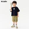 M.Latin Boys' Summer Knit Shorts with Woven Label