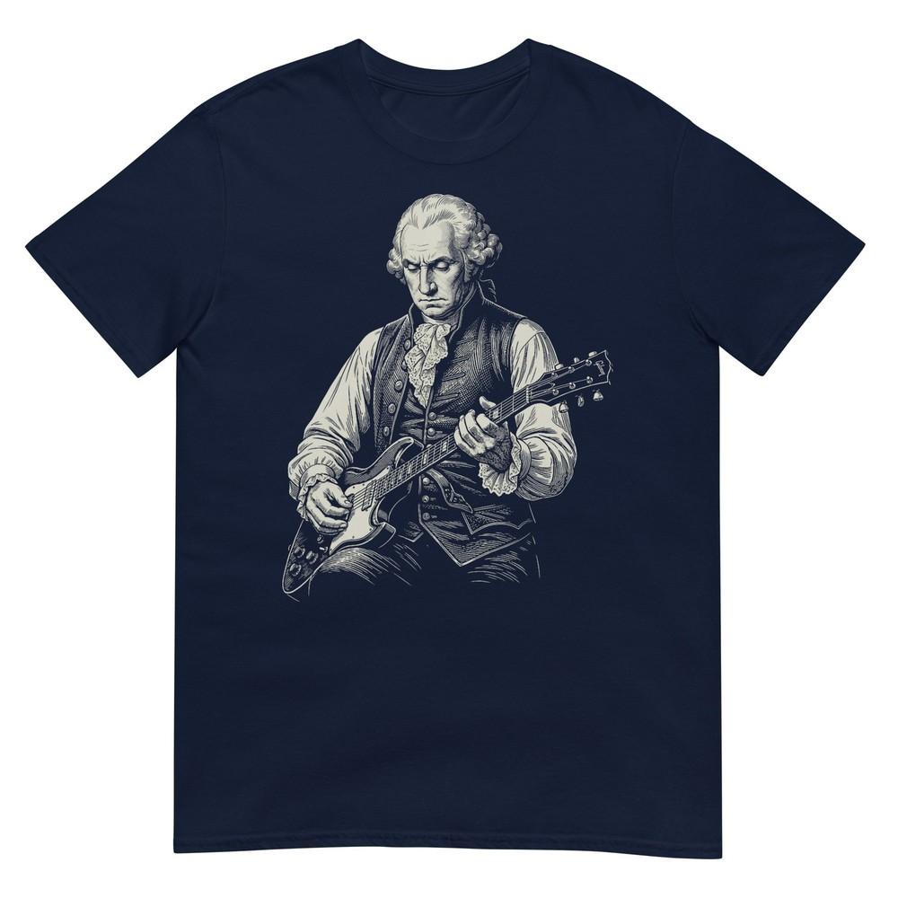 George Washington President Playing Guitar Retro Vintage TShirt S