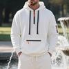 Men's Autumn/Winter Hooded Pullover Sweatshirt with Pockets and Thickened Velvet, Casual Sportswear