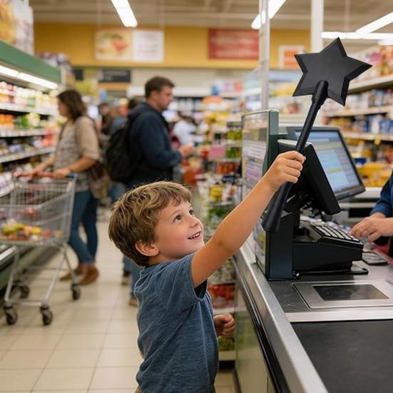 14-Inch 3D Printed Tap to Pay Star Wand Contactless Payment Universal NFC Credit Card Holder Plastic Star Shape Wand Toy