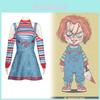 Childs Play Chucky Cosplay Kostüm Aus Polyesterstoff Für Halloween-Mottopartys