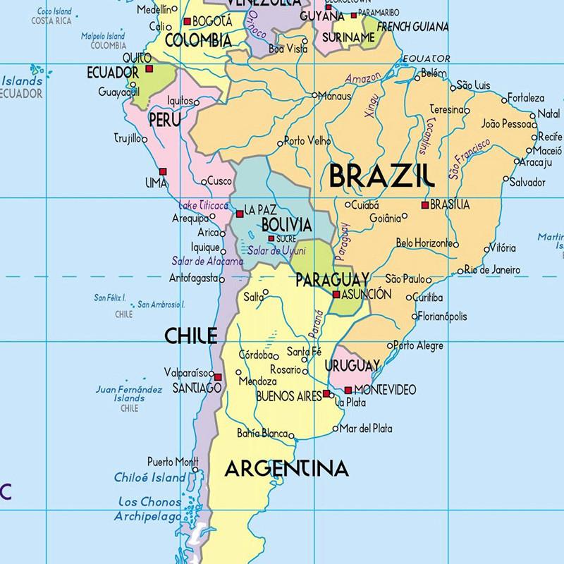 World Map Poster with Flags Large Educational Wall Chart for Bedroom Playroom School Classroom Geography Learning Decor
