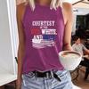 Patriotic Printed Women's Versatile Comfortable Casual and Fashionable Top Vest