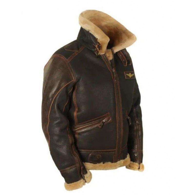 Brown PU Leather Zipper Front Casual
